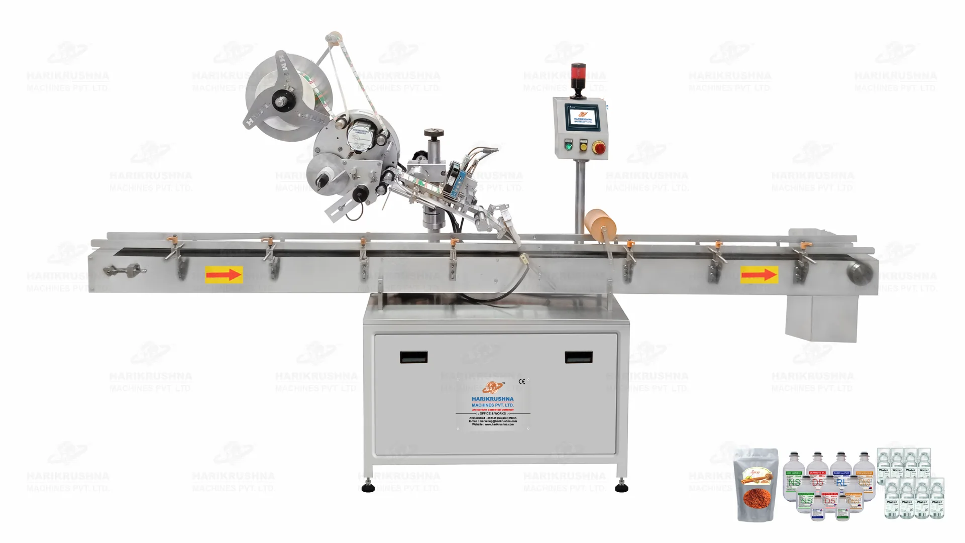 Automatic Horizontal Top-Side Sticker Labelling Machine by HMPL