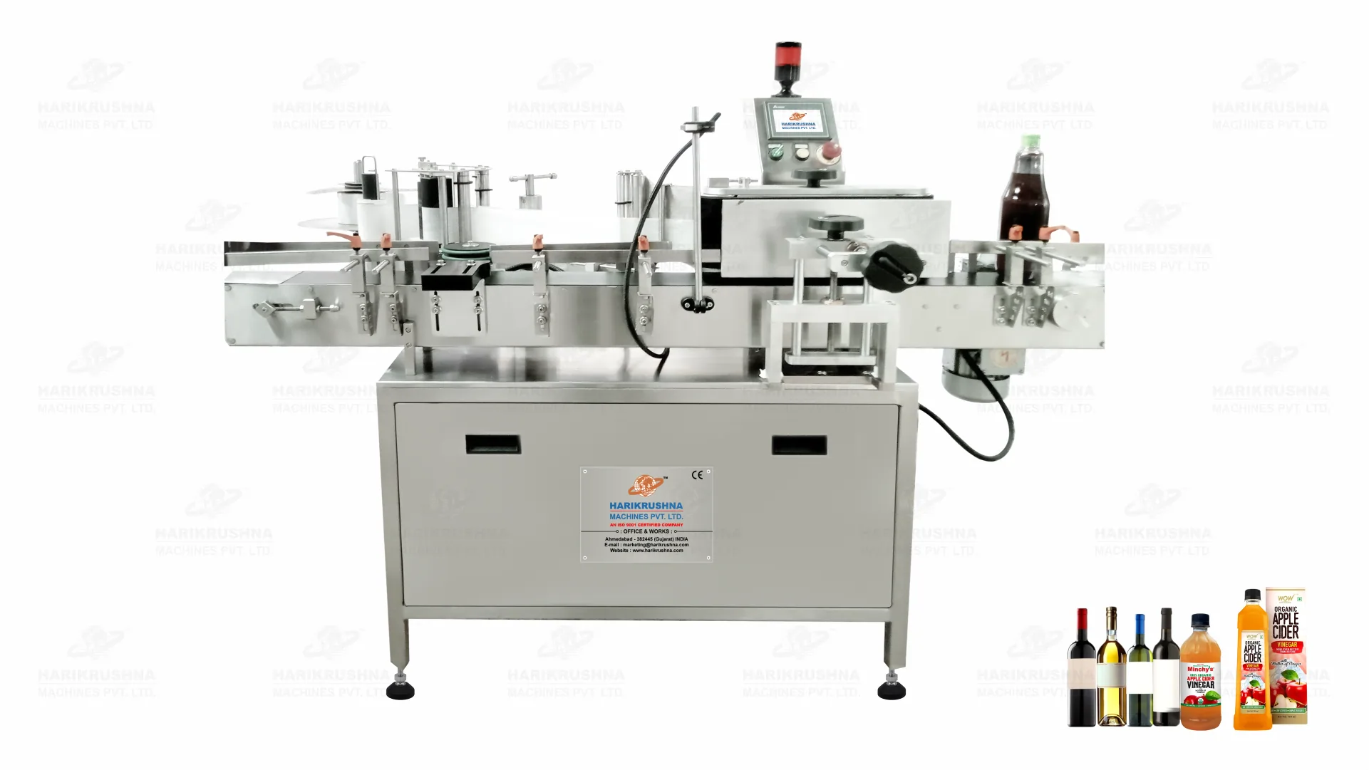 Automatic Sticker Labelling Machine For Round and Flat Bottles by HMPL