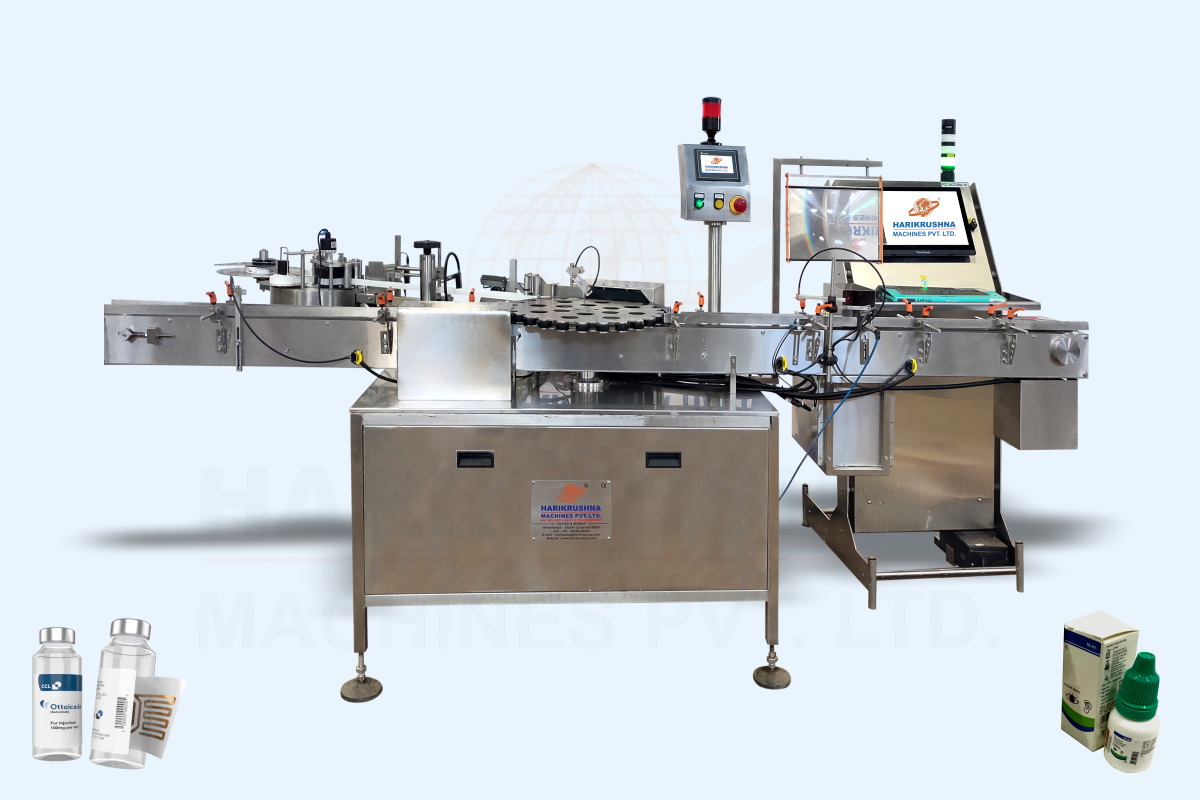 Automatic Rotary Vial or Bottle Sticker Labelling Machine