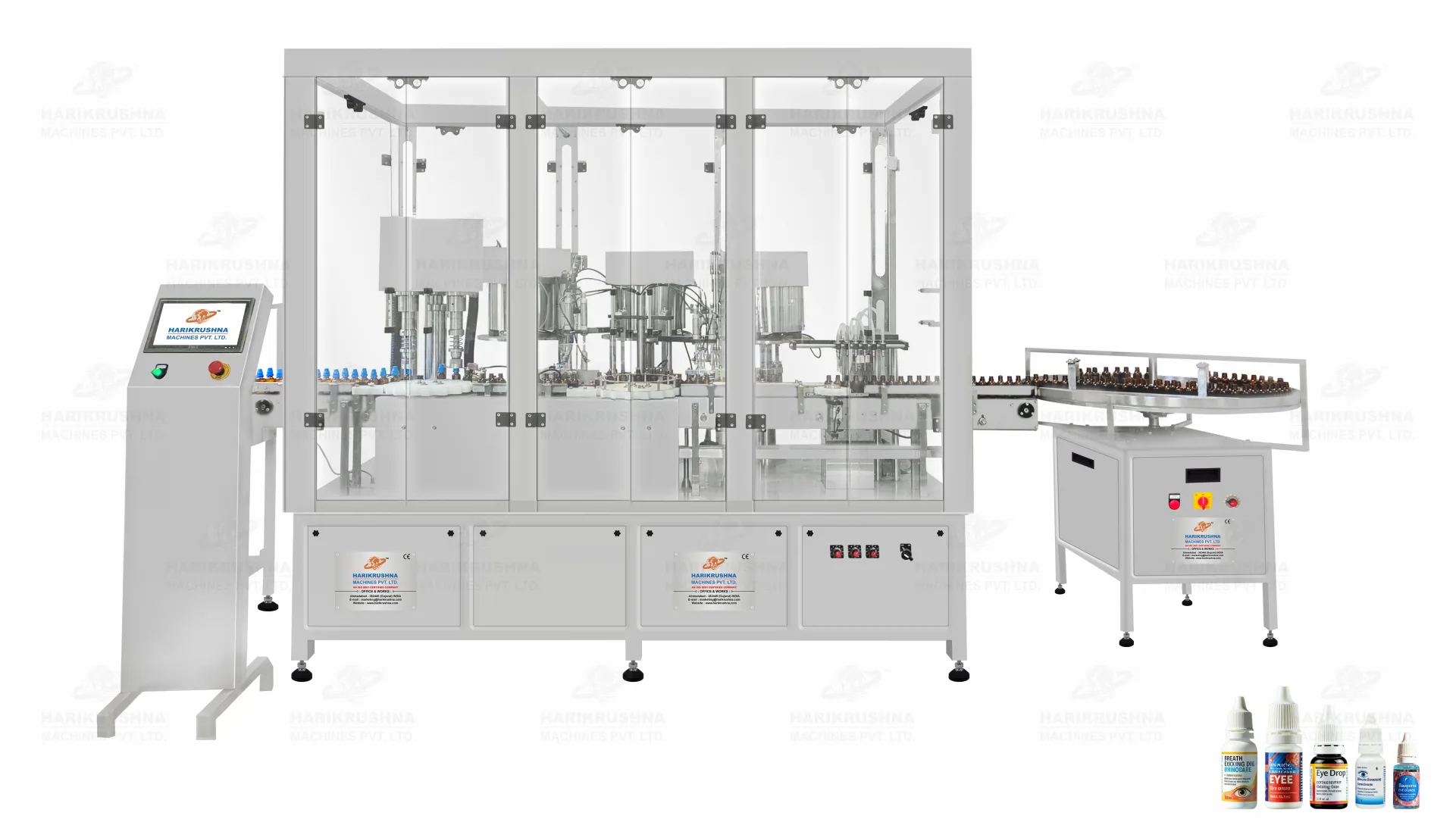 Automatic Monoblock Liquid Filling, Inner Plugging and Screw Capping Machine by HMPL