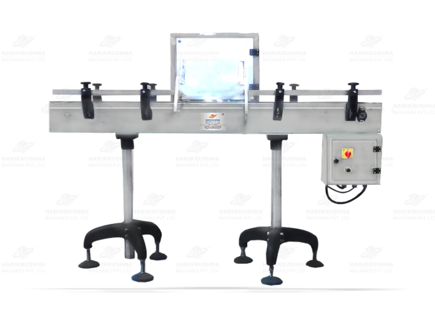 Magnifying Glass Conveyor for Syrup Bottles