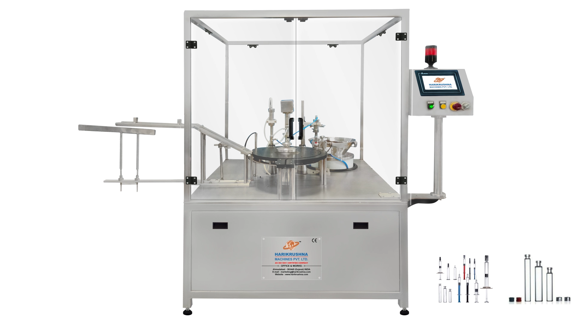 Automatic Rotary Pre-Fill Syringe Filling & Vacuum Rubber Stoppering Machine with Semi-Automatic Loading