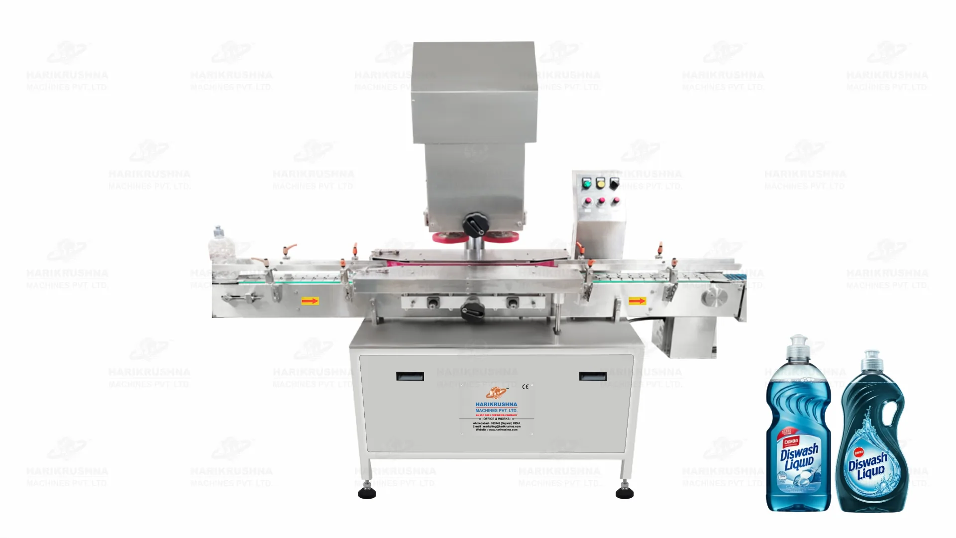 Automatic Linear Belt Type Screw Cap Sealing Machine by HMPL