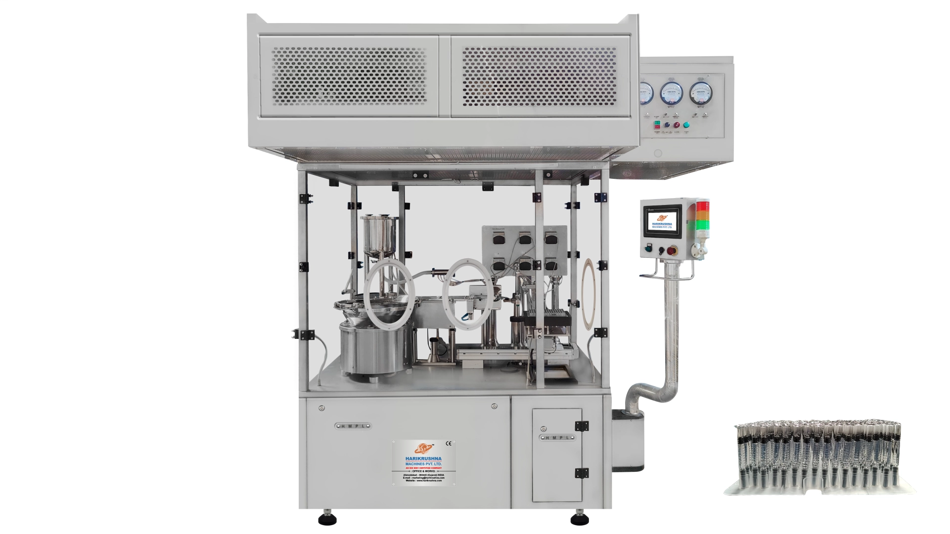 Semi-Automatic Pre-fill Syringe Machine Nested Pre-fill Syringes With Bagged Stoppers