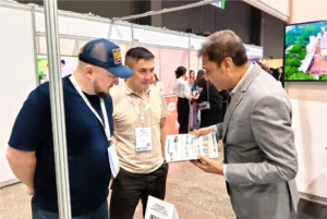 Vice President of HMPL Sterile- Mr. Nirav Panchal at PharmaTech Kazakhstan 2026 discuss with visitors