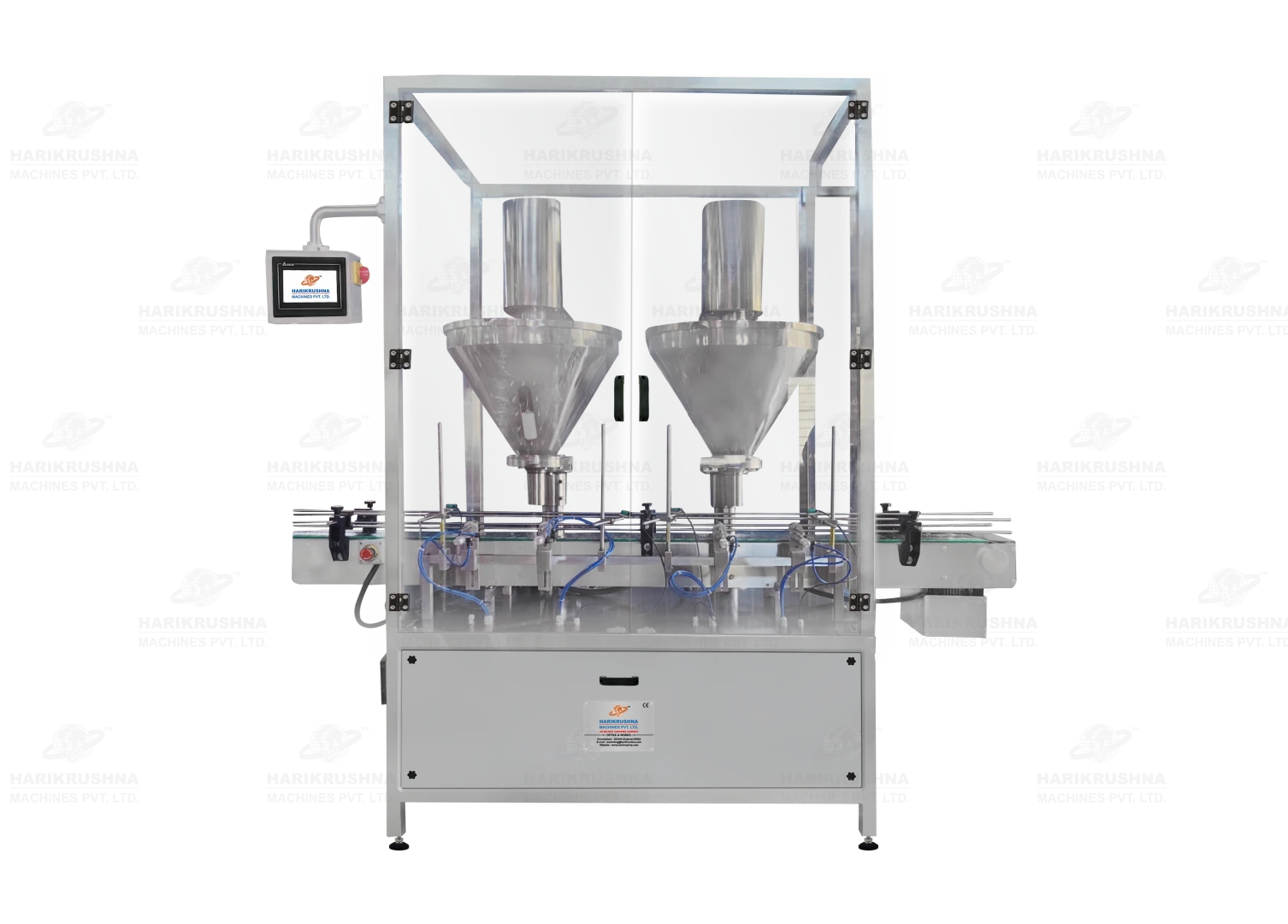 Automatic Linear 2-Head Auger Filling Machine with Dust Extractor & Safety Enclosure