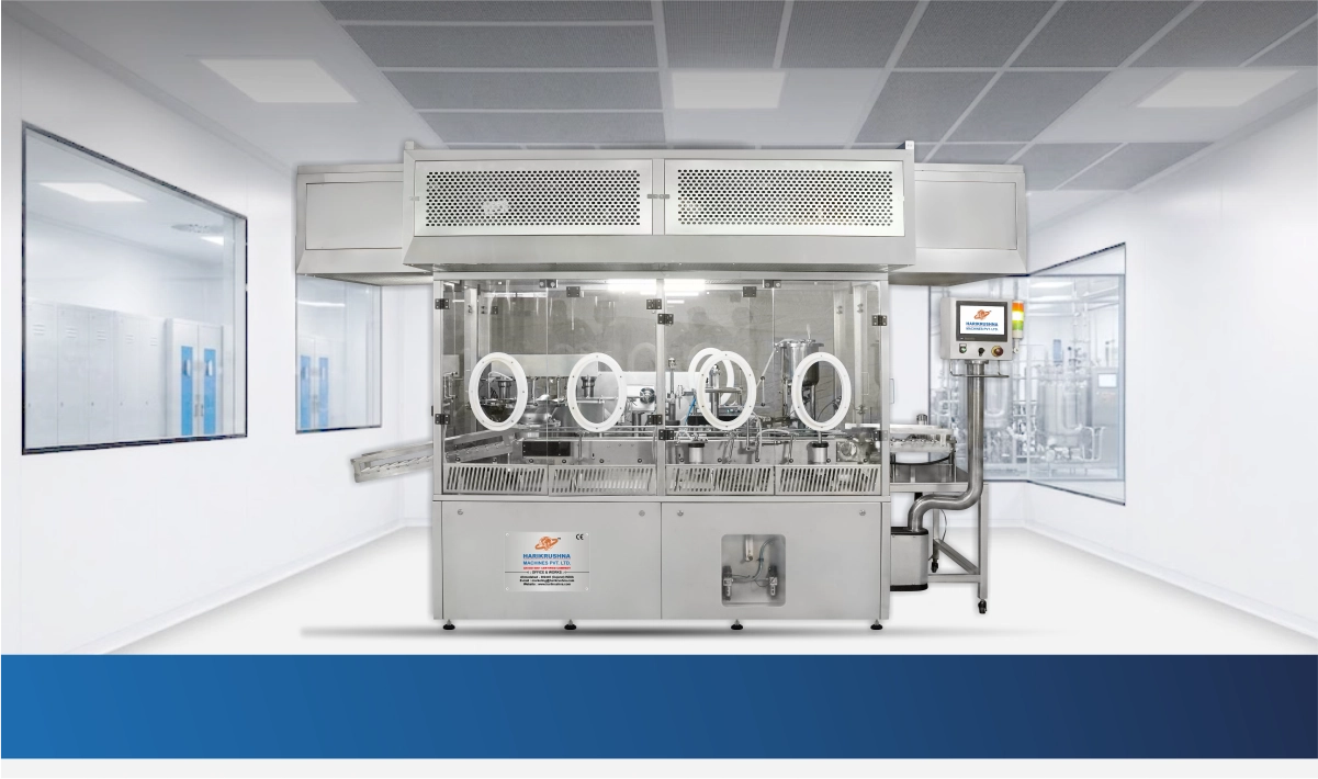 Automatic filling and closing system for nested pre-fillable syringes, cartridges & vials
